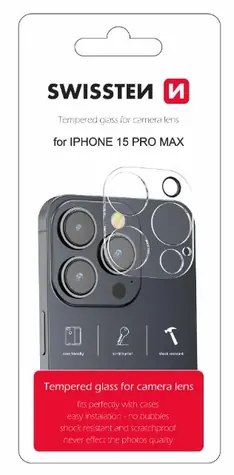 Swissten Kameraobjektiv-Schutzglas für Apple iPhone 15 Pro Max