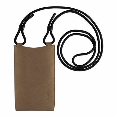 FIXED Verona Umhängetasche mit Tasche für Mobiltelefone bis zu 7" Kaffee/schwarzes Kabel