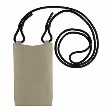 FIXED Verona Umhängetasche mit Tasche für Mobiltelefone bis 7" Creme / schwarzes Kabel