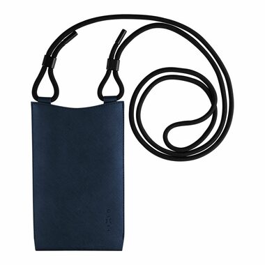 FIXED Verona Umhängetasche mit Tasche für Mobiltelefone bis 7" dunkelblau / schwarzes Kabel