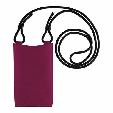 FIXED Verona Umhängetasche mit Tasche für Mobiltelefone bis zu 7 Zoll, Burgunderrot / schwarzes Kabel