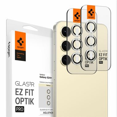 Spigen Glass tR EZ Fit Optik Pro Kameraschutzglas für Samsung Galaxy S24+ 2 Stück gelb