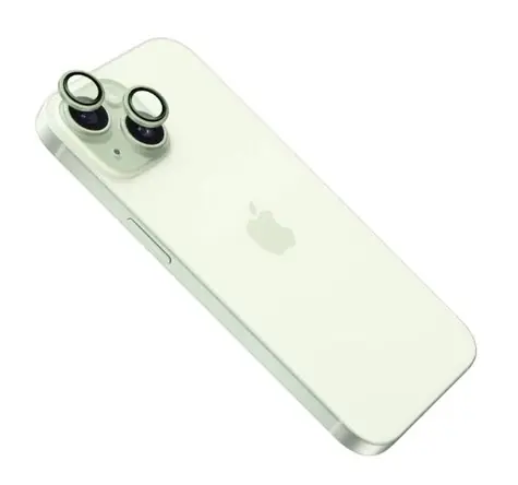 FIXED Kameraobjektiv-Schutzglas für Apple iPhone 15/15 PLUS hellgrün