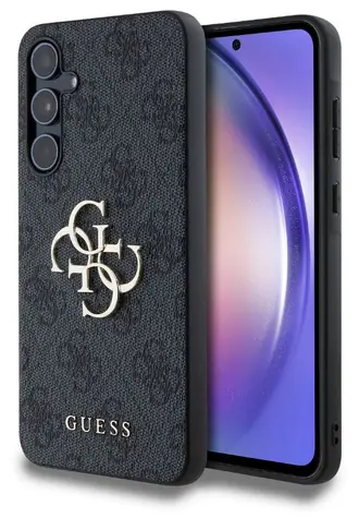 Guess PU 4G Metal Logo Rückseite für Samsung Galaxy A55 5G grau