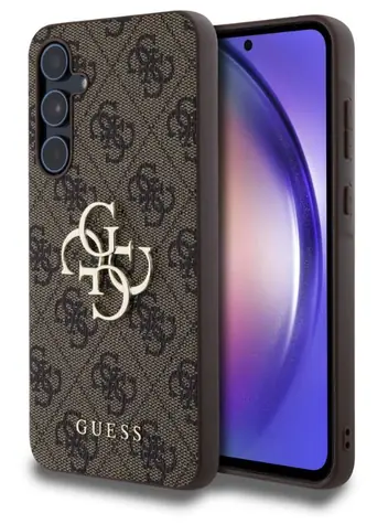 Guess PU 4G Metall Logo -Rückseite für Samsung Galaxy A55 5G braun