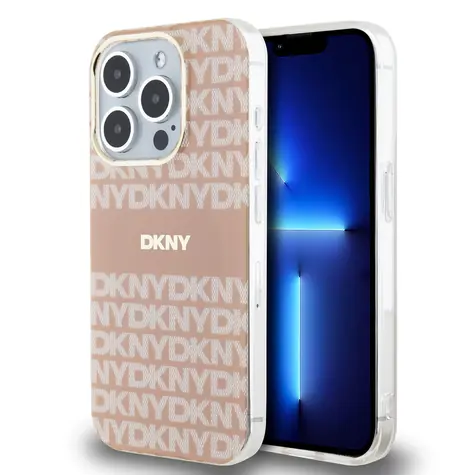 DKNY PC/TPU Repeat Pattern Tonal Stripe Magsafe Back Cover für Apple iPhone 13 Pro Pink
