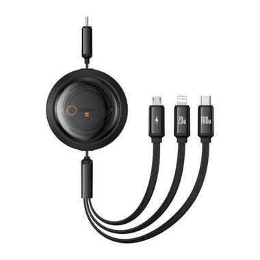 Baseus P10368700111-04 Free2Draw 3in1 USB-C - microUSB & USB-C & Lightning (100 W) 1,1 m schwarz