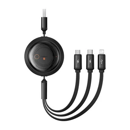 Baseus P10368700111-02 Schnellladekabel 3 in 1 USB-A - microUSB & USB-C & Lightning (3,5 A) 1,1 m schwarz