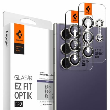 Spigen Glass tR EZ Fit Optik Pro Kamera-Schutzglas für Samsung Galaxy S24 Ultra lila 2 Stück