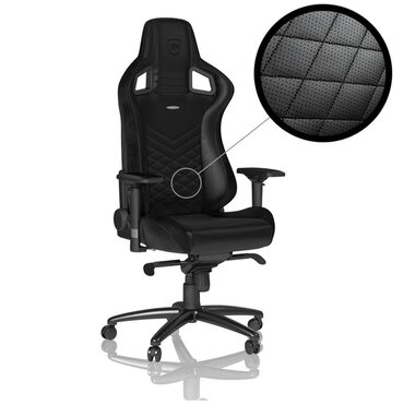 noblechairs EPIC schwarz / Gaming Stuhl / Kunstleder / verstellbar / Rollen / Tragkraft 120 kg 