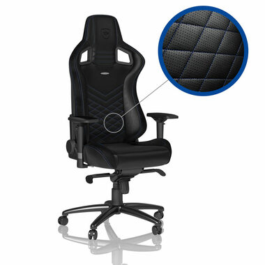noblechairs EPIC schwarz-blau / Gaming Stuhl / Kunstleder / verstellbar / Rollen / Tragkraft 120 kg 