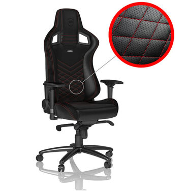 noblechairs EPIC schwarz-rot / Gaming Stuhl / Kunstleder / verstellbar / Rollen / Tragkraft 120 kg 