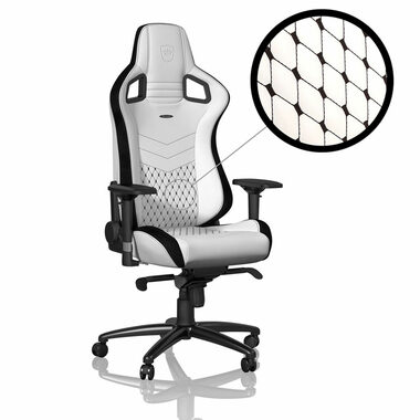 noblechairs EPIC Gaming Stuhl weiß-schwarz / Gaming Stuhl / Kunstleder / verstellbar / Rollen / Belastbarkeit 12