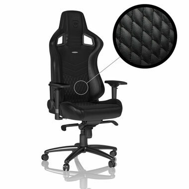noblechairs EPIC Real Leather schwarz / Gaming-Stuhl / Leder / verstellbar / Rollen / Belastbarkeit 120 kg 