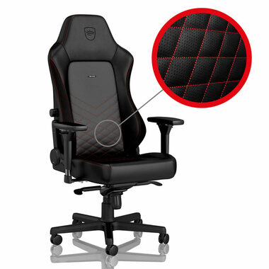 noblechairs HERO schwarz-rot / Gaming Stuhl / Kunstleder / verstellbar / Rollen / Tragkraft 150 kg 