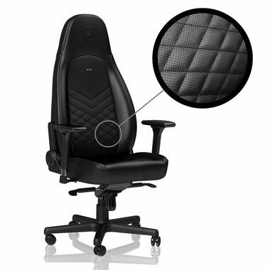 noblechairs ICON schwarz / Gaming Stuhl / Kunstleder / verstellbar / Rollen / Tragkraft 150 kg 