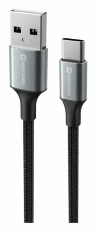 Swissten TEXTILE II Datenkabel USB - USB-C 1,5m schwarz