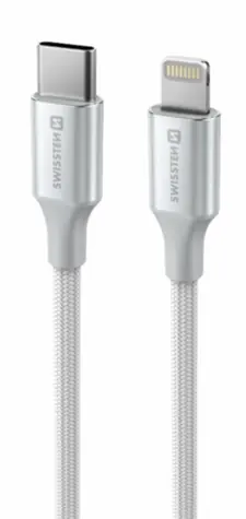 Swissten TEXTILE II Datenkabel USB-C - Lightning 1,5m weiß