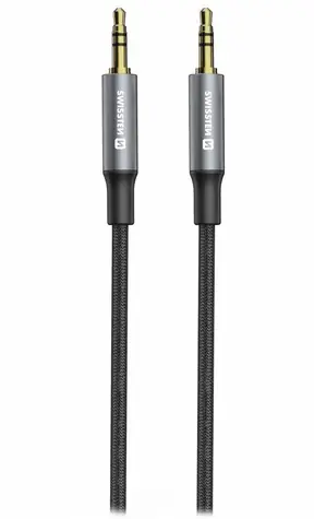 Swissten TEXTILE Verbindungs-Audiokabel Jack 3,5 mm (M) - Jack 3,5 mm (M) 1,5 m schwarz