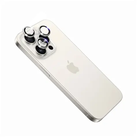 FIXED Saphir-Kameraobjektivschutz Sapphire Kameraglas für Apple iPhone 15 Pro/15 Pro Max Silber