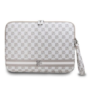 DKNY PU-Leder-Notizbuchhülle mit Karomuster und Streifen, 15/16 Zoll, Beige