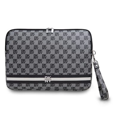 DKNY PU-Leder-Notizbuchhülle mit Karomuster und Streifen, 15/16 Zoll, Schwarz