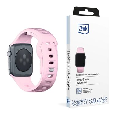 3mk Silikon-Uhrenarmband für Apple 38/40/41 mm, Puderrosa