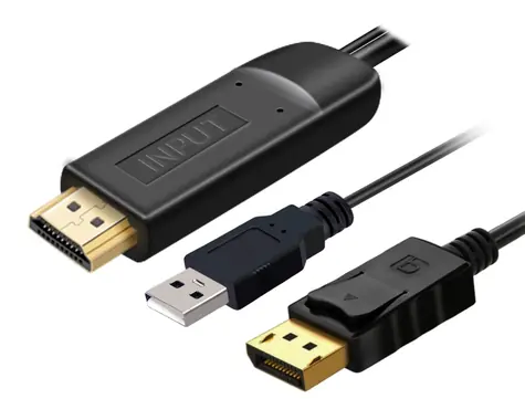 PremiumCord HDMI 2.0-zu-DisplayPort 1.2-Kabel für 4K@60Hz-Auflösung, 2 m