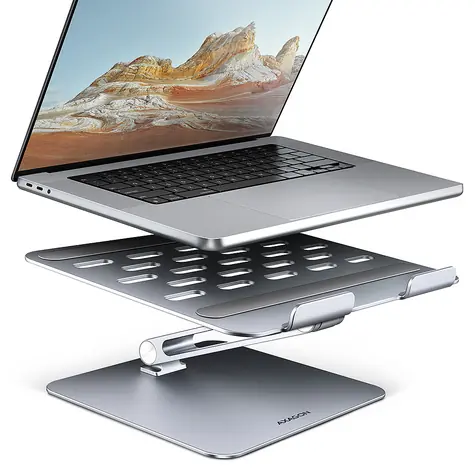 Axagon STND-LQ, HQ Aluminium-Laptopständer für 10"- bis 17,3"-Laptops, höhen- und winkelverstellbar, grau