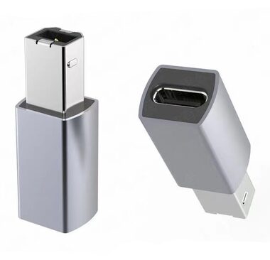 PremiumCord Aluminium-Adapter USB C Buchse - USB2.0 B Stecker