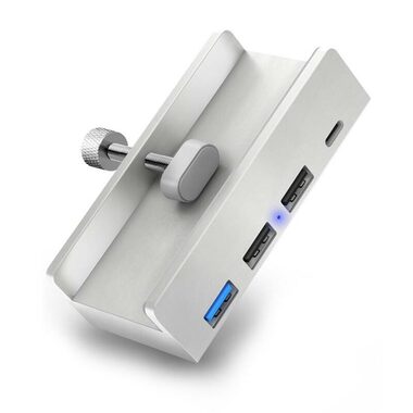 Connect IT USB DeskHub 4 in 1 auf der Tischplatte silber