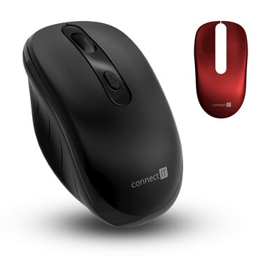 Connect IT Long LIFE schwarz / Kabellose optische stille Maus / 2400DPI / 4 Tasten / 2,4GHz / 2xAA 