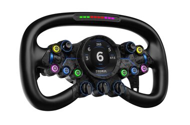 Moza Vision GS Simracing Lenkrad / Lenkrad für Rennsimulatoren / Leder / 31 cm / 2 Paddles / 8 Tasten 