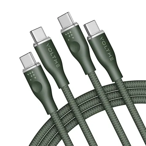 VOLTME Powerlink Rugg Series CTC-Kabel USB-C(M) 5A/100W 1,8m grün / 2x USB-C(M)