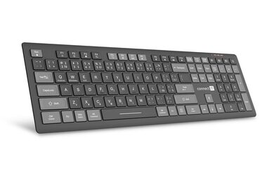 Connect IT CKB-5060-CS grau / Kabellose Tastatur / Low-Profile-Tasten / 2,4 GHz / BT 5.0 / CZ + SK-Layout 