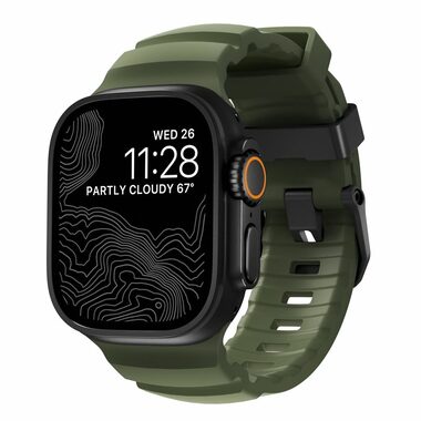 Nomad Rocky Point Bandarmband für Apple Watch 49/46/45/44/42 mm Schwarz/Wald