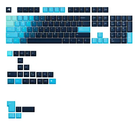 Austauschbare Tasten von Glorious GPBT Gradient (ANSI US) - Celestial Ice / PBT / 131 Stück / ANSI US-Layout / Cherry MX(+) 