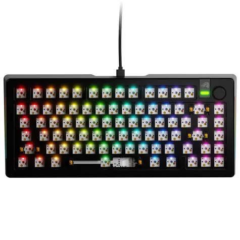 Glorious GMMK 3 Pro 75% Barebone ANSI schwarz / Gaming 75% TKL / USB-C / ohne Schalter / ANSI-Layout / RGB / 1,4 m