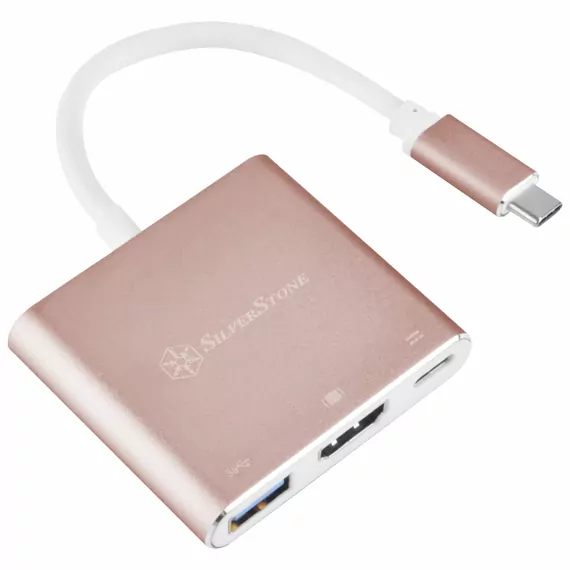 Silverstone SST-EP08P rosa / Dockingstation / USB-C 3.1 - USB-C + USB-A + HDMI