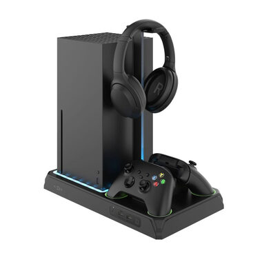 FIXED Multifunktionsstation für Xbox Series X und S mit Belüftung und Aufladung für zwei Xbox Controller schwarz