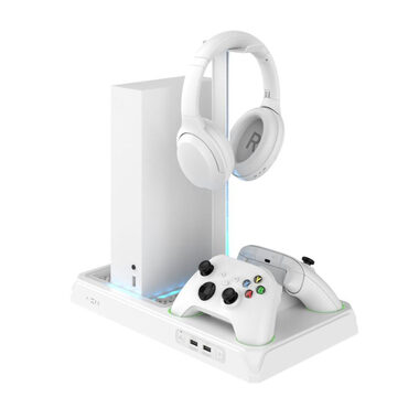 FIXED Multifunktionsstation für Xbox Series X und S mit Belüftung und Aufladung für zwei Xbox Controller weiß