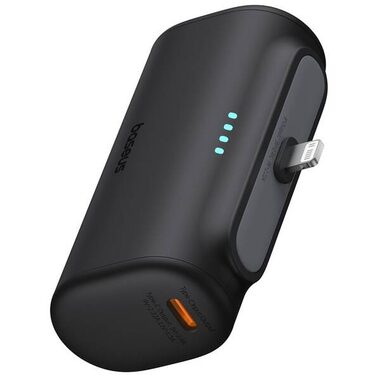 Baseus Compact 5000mAh 20W Lightning schwarz / Powerbank / 1x Lightning(M) / 1xUSB-C(F)