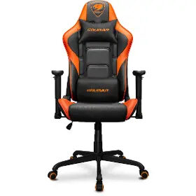 COUGAR Armor Elite schwarz-orange / Gaming Stuhl / verstellbar / Kunstleder / rollbar. Räder / Tragkraft 120 kg 