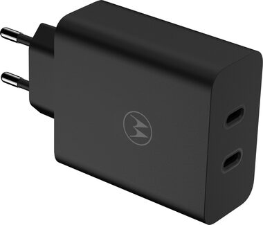 Motorola TurboPower Reiseladegerät schwarz 125W / 2x USB-C / Quick Charge 3.0