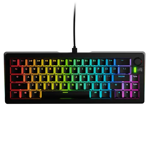 Glorious GMMK 3 65% Custom schwarz / Gaming Custom Tastatur / mechanisch / Fox Standard Schalter / ANSI / RGB / US Layout