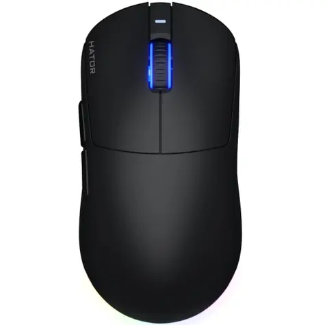 Hator HTM-730 Quasar 3 schwarz / kabellose Gaming-Maus / optisch / 12000 DPI / 6 Tasten / 2,4 GHz / Bluetooth / USB