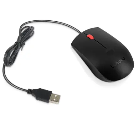 Lenovo Fingerprint Biometric USB Mouse Gen 2 schwarz / Kabelgebundene Maus / 1600 DPI / USB-A