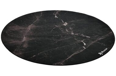 Arozzi Zona Floorpad Black Marble / Bodenschutzmatte / rund 121 cm Durchmesser / schwarzes Marmor-Design