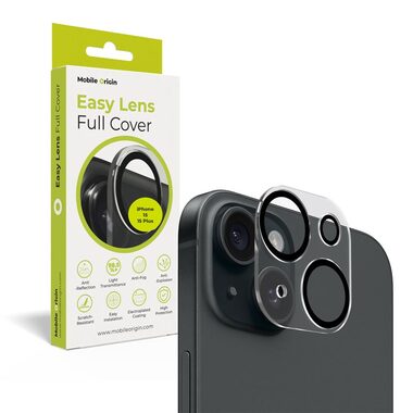 Mobile Origin Easy Lens Full Cover Schutzglas für das Objektiv für Apple iPhone 15/15 PLUS klar