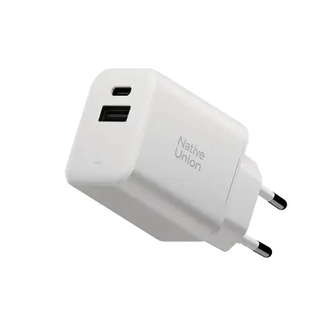 Native Union Fast GaN Changer Schnellladegerät weiß / 1x USB-C / 1x USB-A / 45W